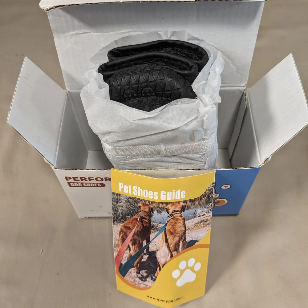 Qumy Waterproof Dog Shoes/Paw Protectors Anti-slip Sole Size 5 (40-55 lbs)